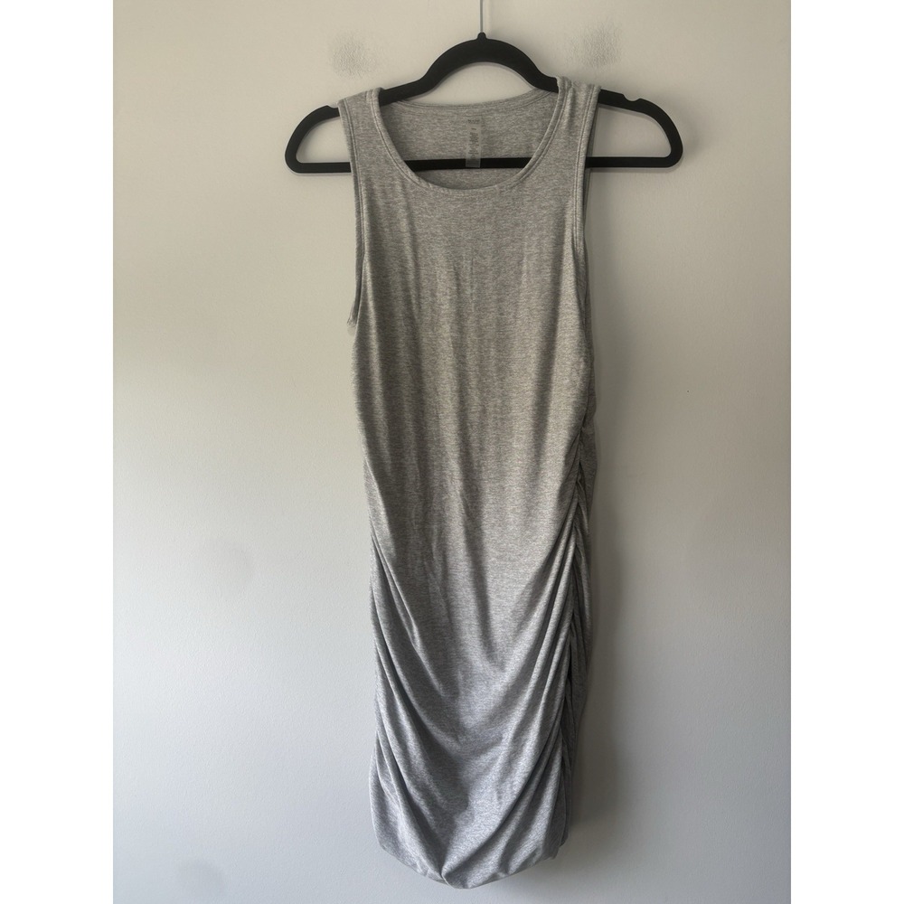 Beyond Yoga Featherweight Gather Ruched Mini Dress Spacedye Grey Small Athletic - Picture 4 of 9